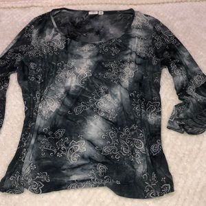 Black & grey sparkle shirt plus size